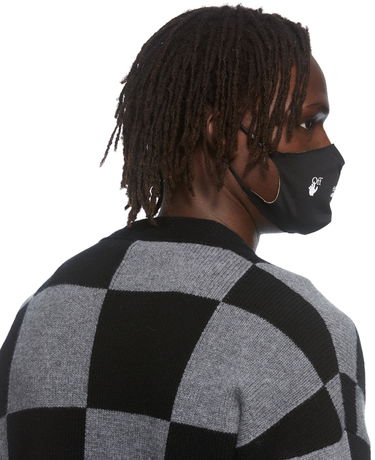 Tilbehør Off-White Off-White Logo Print Face Mask Sort | OMRG003F21FAB0051001, 2