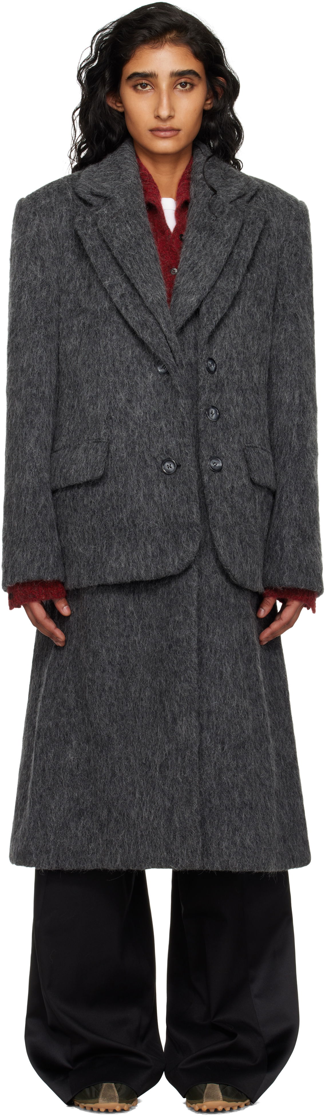 Frakker Andersson Bell Andersson Bell Layered Blazer Coat Grå | awa719w, 0