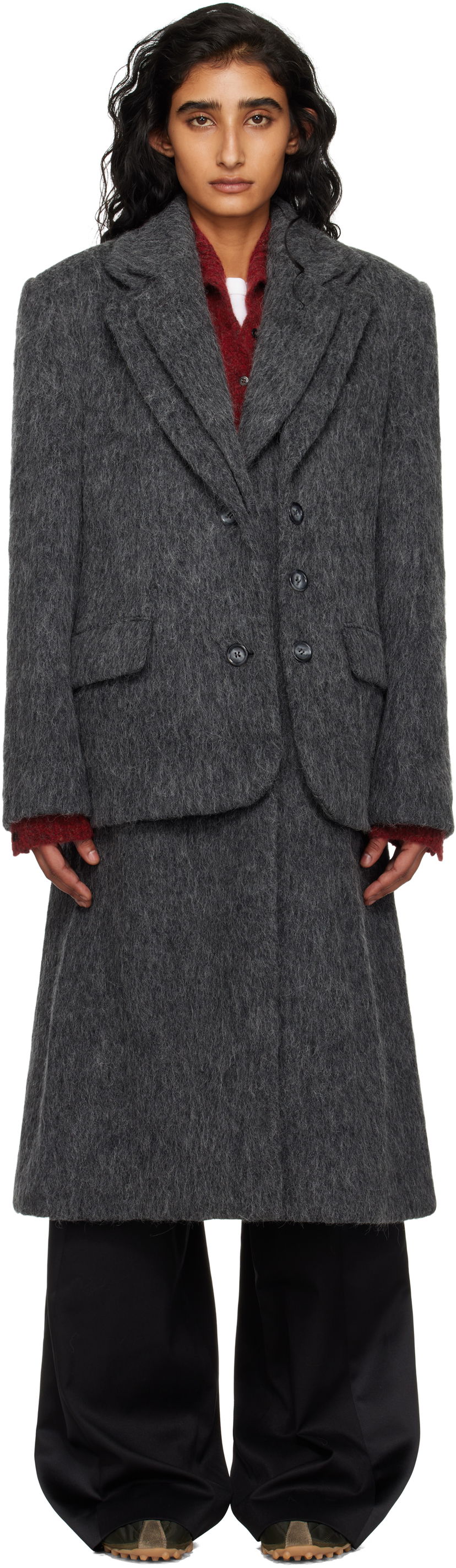 Frakker Andersson Bell Andersson Bell Layered Blazer Coat Grå | awa719w