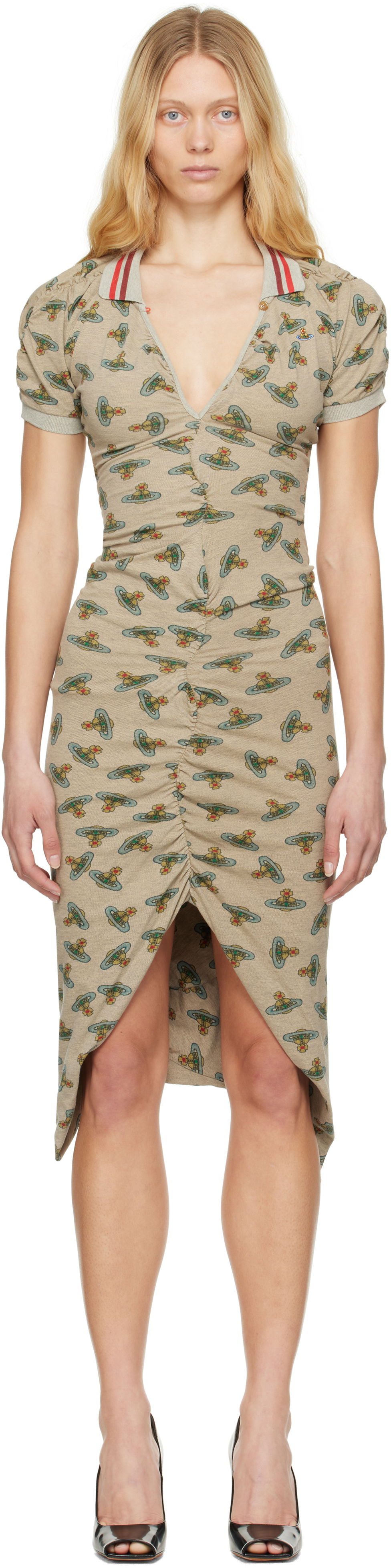 Kjole Vivienne Westwood Vivienne Westwood Pulling Midi Dress Beige | 1102000Z-J008U-, 0