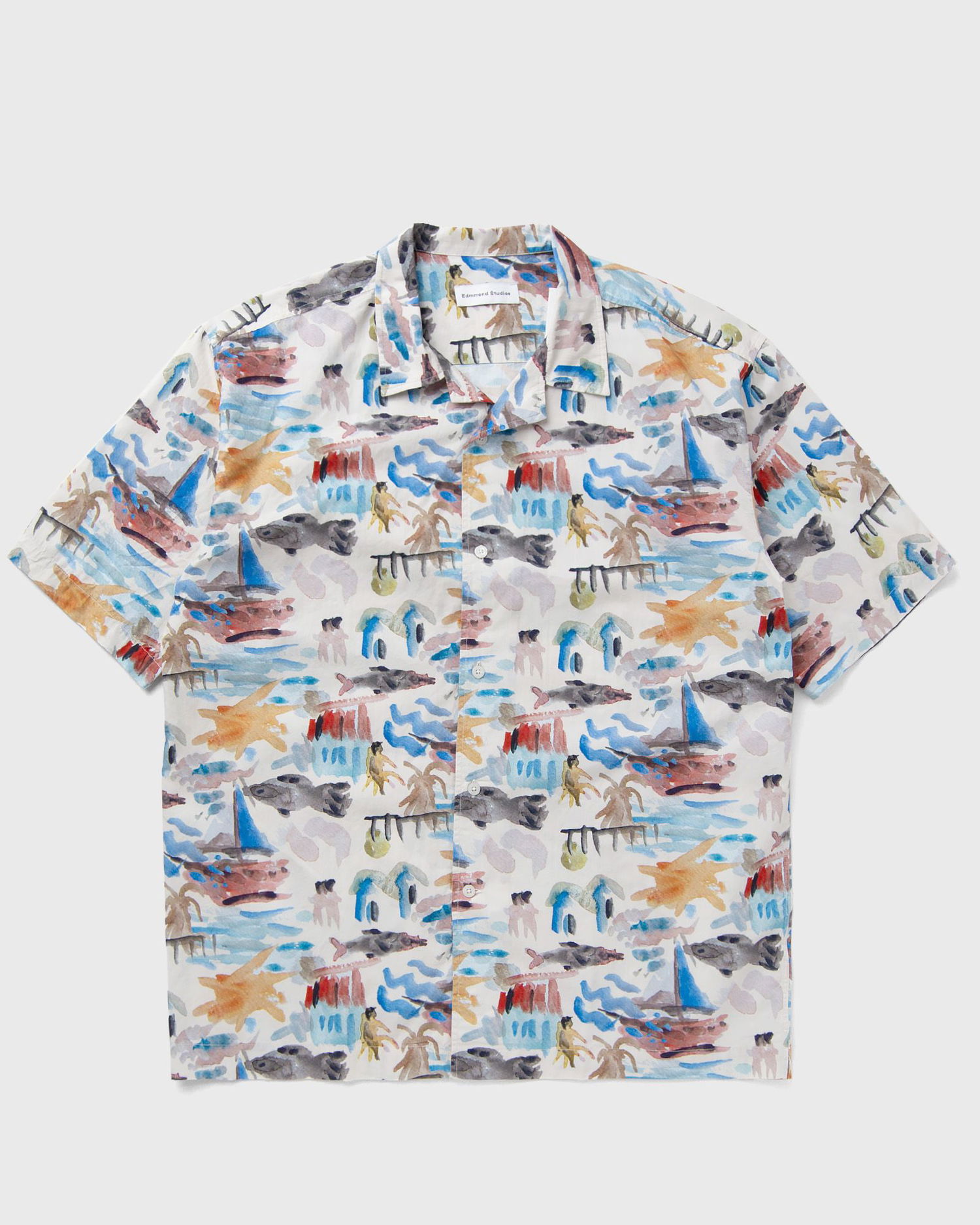 Skjorte Edmmond Studios Holidays Print Short Sleeve Shirt Flerfarvet | 125-10-19010, 1