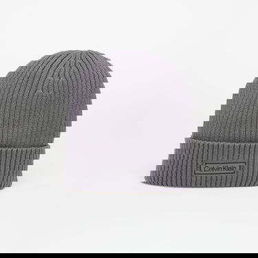 Beanie CALVIN KLEIN Patch Chunky Rib Cotton Hat Grå | LV04D8053G PCX, 0
