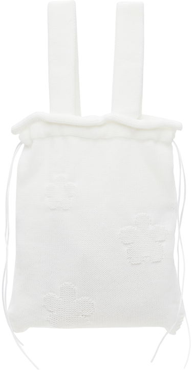 Gymsæk Cecilie Bahnsen Cecilie Bahnsen Knit Drawstring Tote Bag Hvid | 1.24BAG45014 UTE BAG, 0