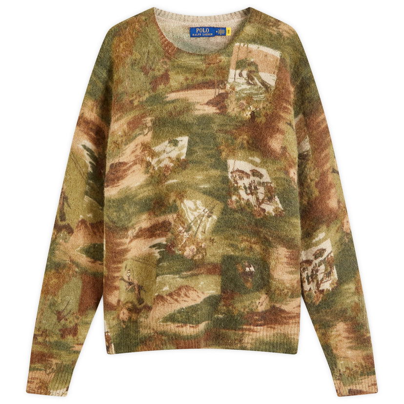 Sweater Polo by Ralph Lauren Ski Camo Knit Sweater Grøn | 710956204001