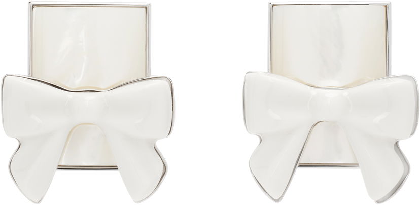 Øreringe SHUSHU/TONG YVMIN Edition Bowknot Square Earrings Hvid | 25615WHT00DN2