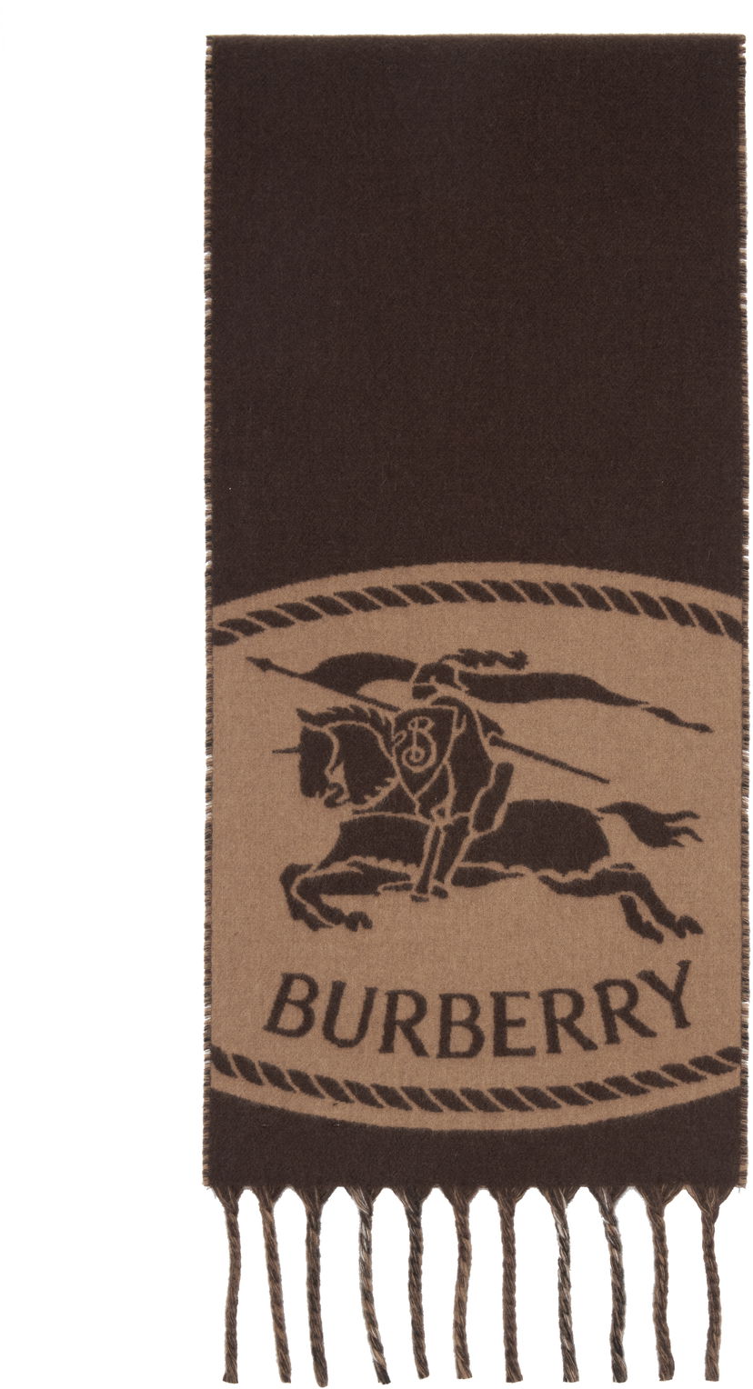 Tørklæde Burberry Burberry Reversible Knight Stamp Scarf Brun | 8112977