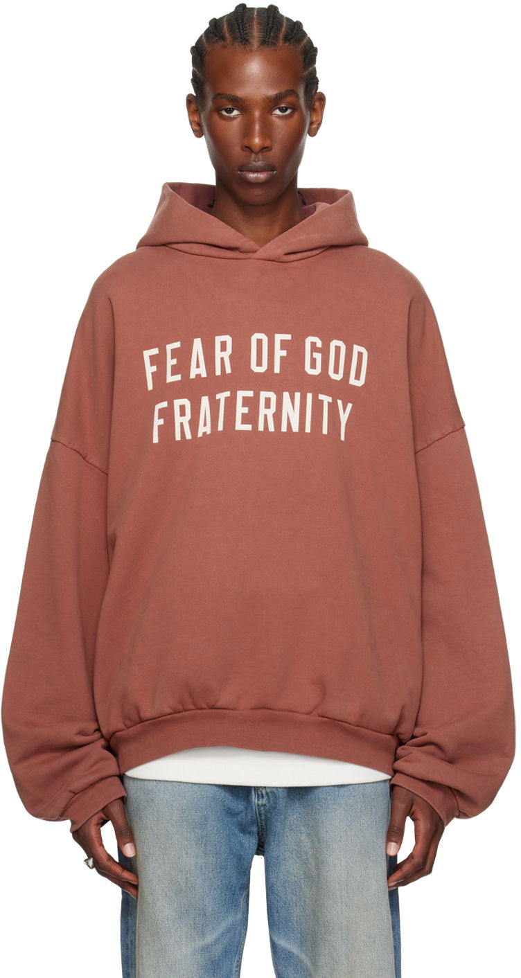 Sweatshirt Fear of God Heavyweight Fraternity Hoodie Bourgogne | 192BT244816F