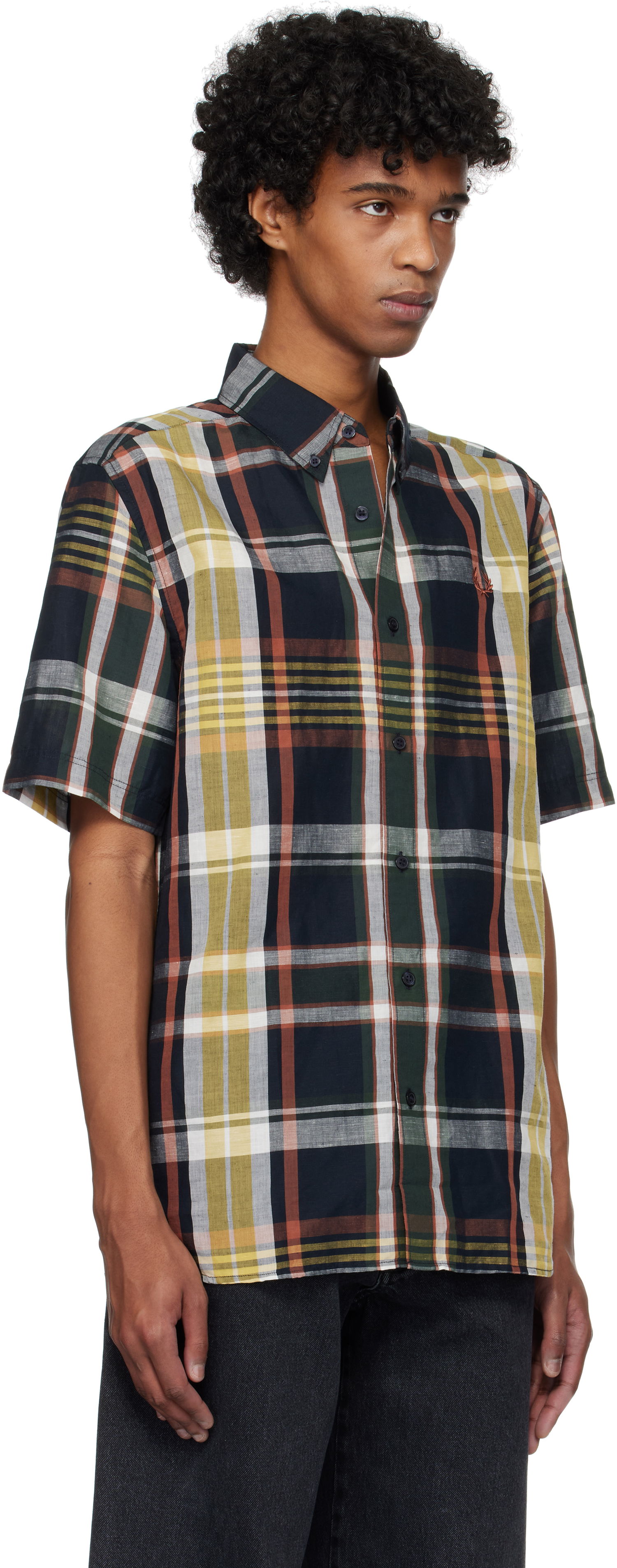Skjorte Fred Perry Fred Perry Madras Check Short Sleeve Shirt Flerfarvet | M9624, 1