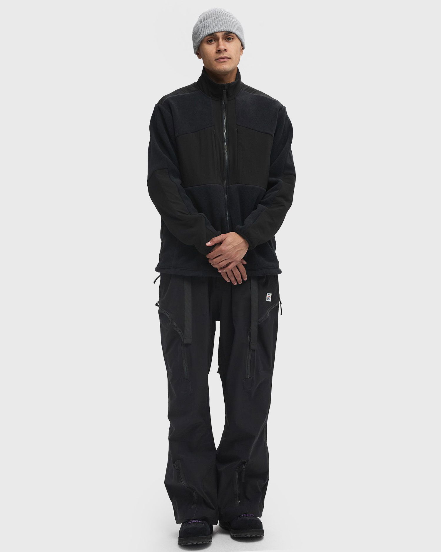 Bomberjakke Snow Peak Double Face Fleece Jacket Sort | SW-24AU007-BLACK, 1