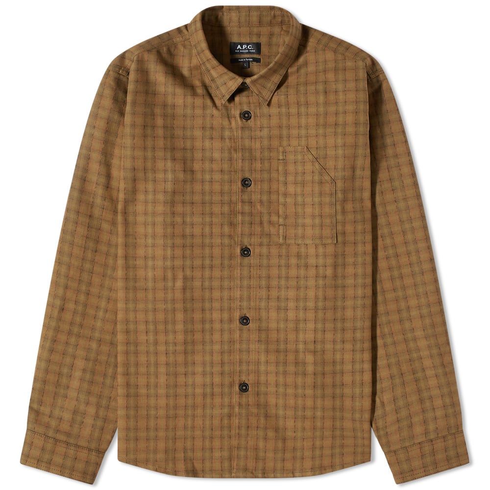 Skjorte A.P.C. Anthony Check Overshirt Brun | COFBE-H02754-JAA, 0