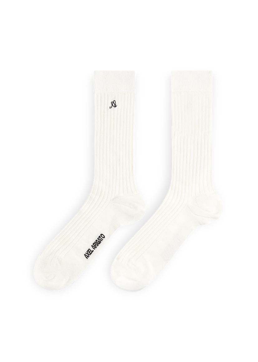 Sokker AXEL ARIGATO A Logo Ribbed Silk Socks Hvid | X3829001