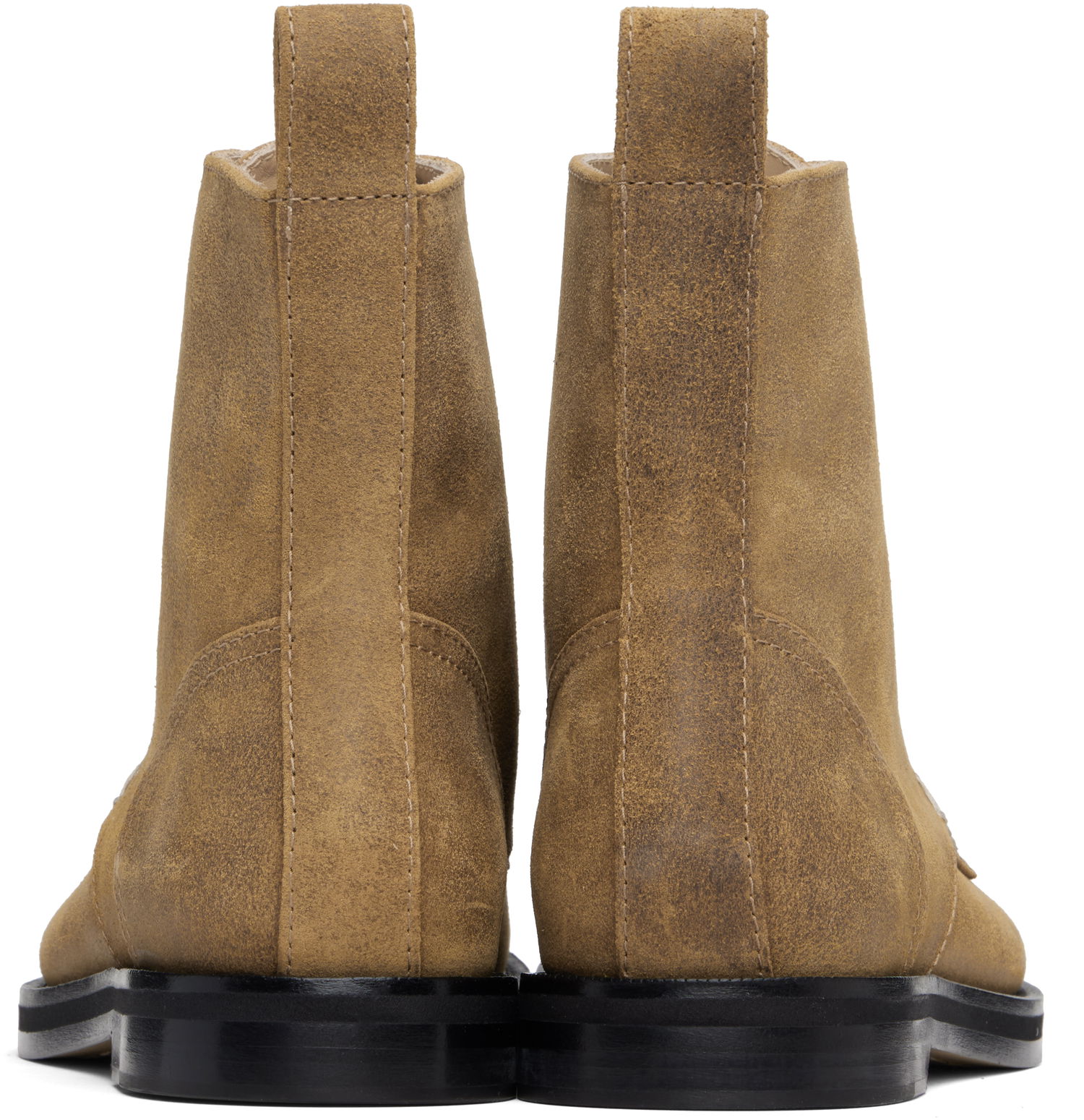 Sneakers og sko JW Anderson JW Anderson Suede Lace-Up Ankle Boots with Contrast Stitching Beige | BT0107-LA0319, 1