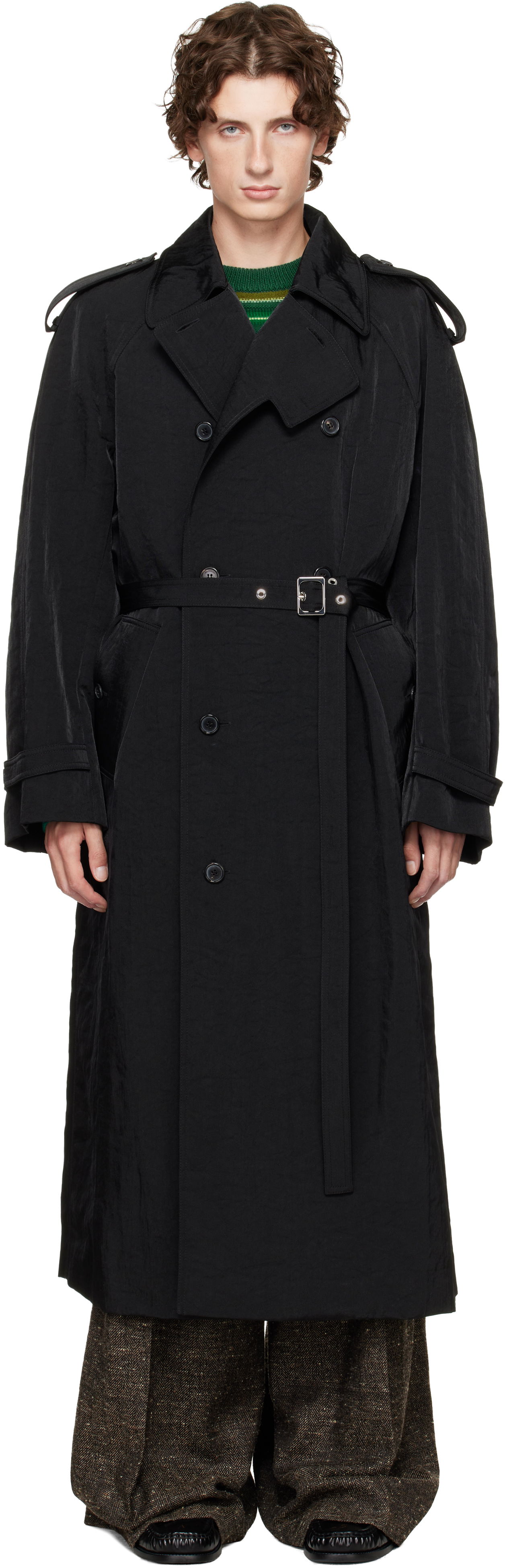 Trenchcoat JW Anderson JW Anderson Double-Breasted Trench Coat Sort | CO0338-PG1818, 0
