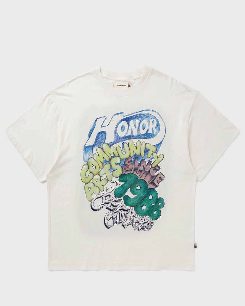 T-shirt Honor The Gift Community Arts Creative T-Shirt Hvid | HTG250343-BONE