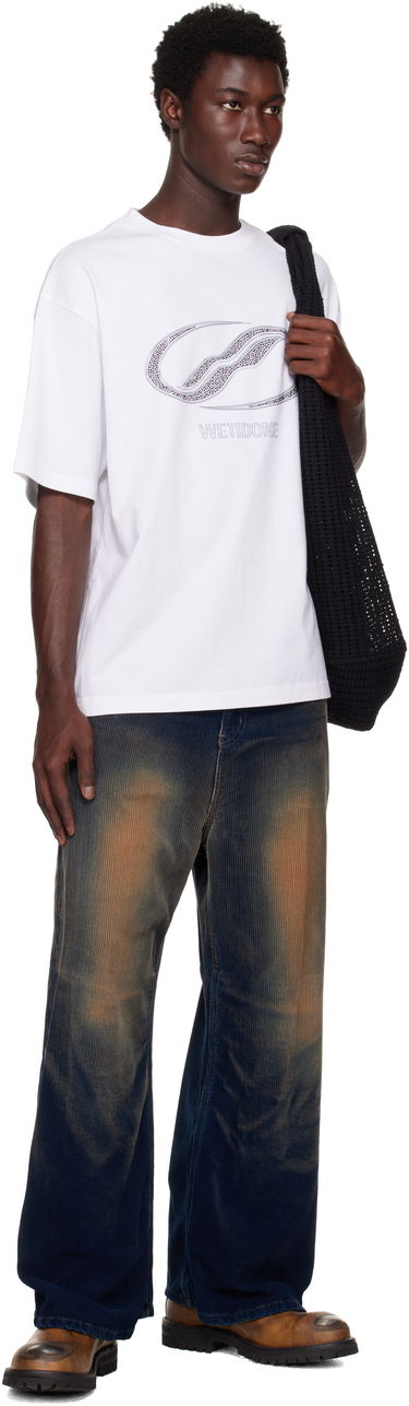 T-shirt We11done We11done Rhinestoned Se11done Logo T-Shirt Hvid | WD-TT2-25-738-U-WH, 3