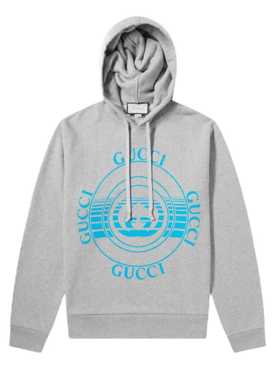 Sweatshirt Gucci Record Print Pullover Hoodie Grå | 475374 XJCSO 1060
