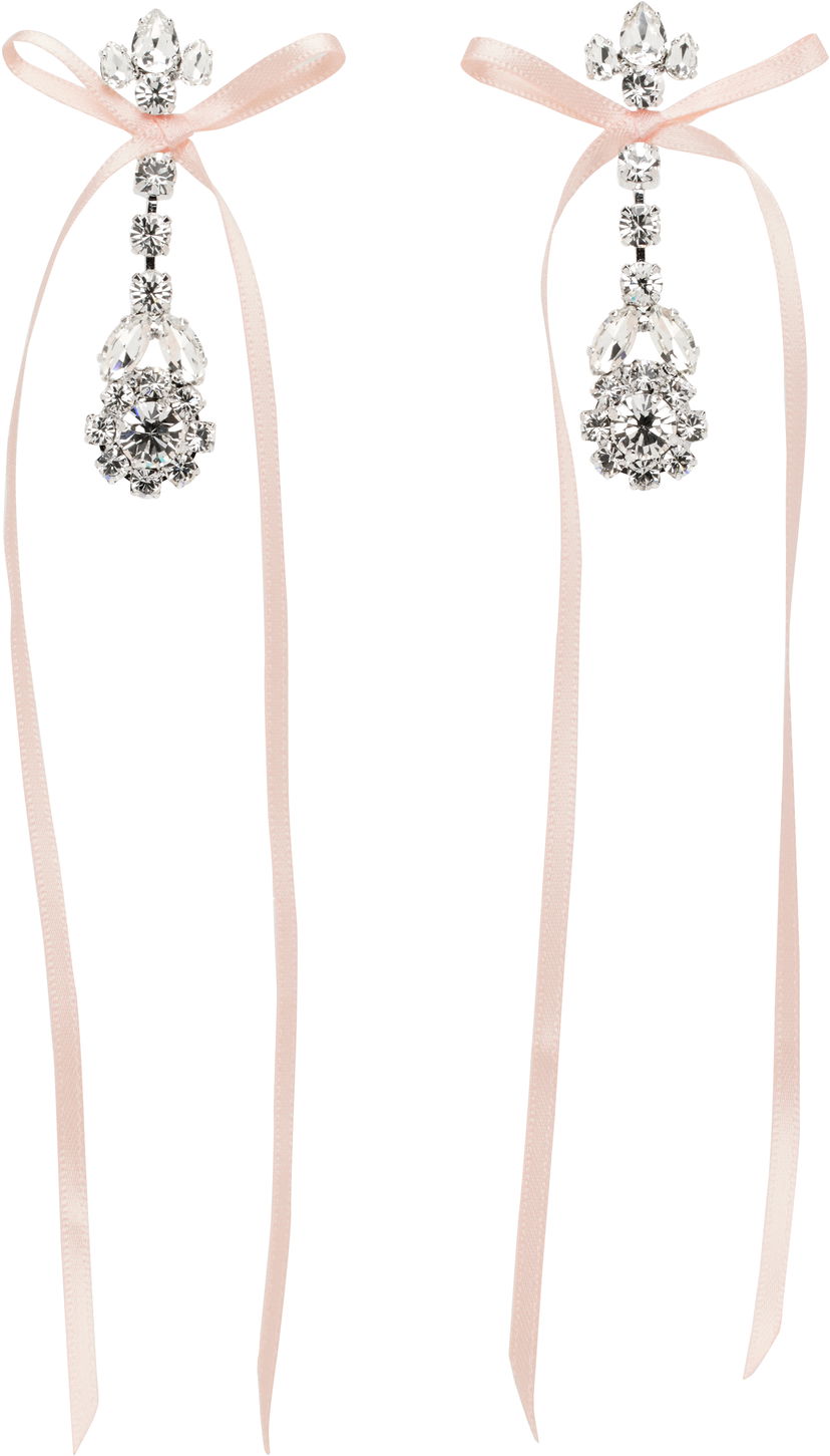 Øreringe Simone Rocha Simone Rocha Victorian Bow Ribbon Drip Earrings Lyserød | ERG526 0903