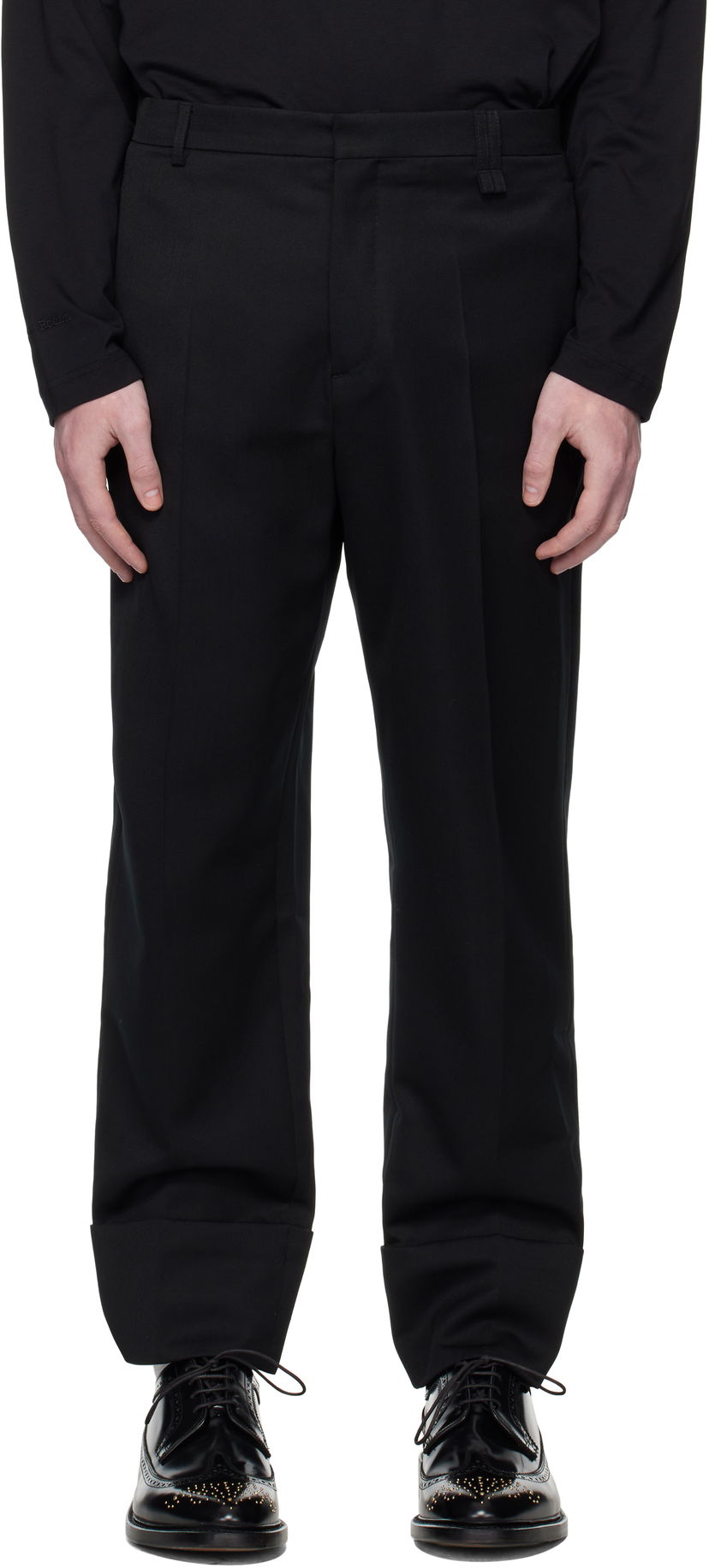 Bukser Simone Rocha Simone Rocha Cuffed Straight Leg Trousers Sort | 4175 1217