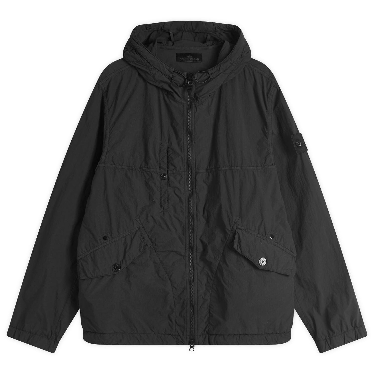 Vindjakke Stone Island Stone Island Ghost Piece Nylon Smerigliato Short Parka Jacket, Large Sort | K1S154100032-V0029, 1