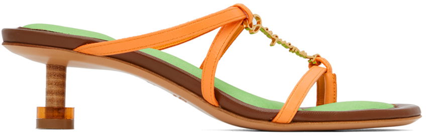 Sneakers og sko Jacquemus Le Raphia 'Les Sandales Basses Pralu' Heels "Orange" Orange | 23E231FO053-3073, 0