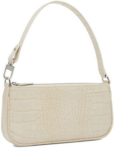 Skuldertaske BY FAR Croc Embossed Leather Shoulder Bag Hvid | 18FWRCLSCEDMED, 1