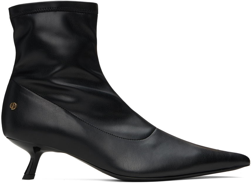 Sneakers og sko Anine Bing Leather Kitten Heel Ankle Boots Sort | A-14-1089-000, 0