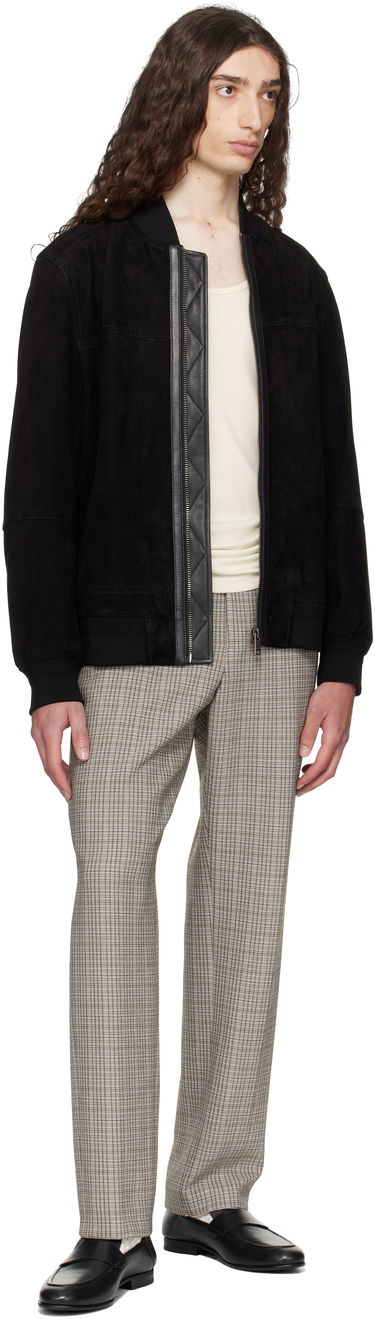 Bukser BOSS BOSS Relaxed-Fit Checked Stretch Trousers Brun | 50546061, 3