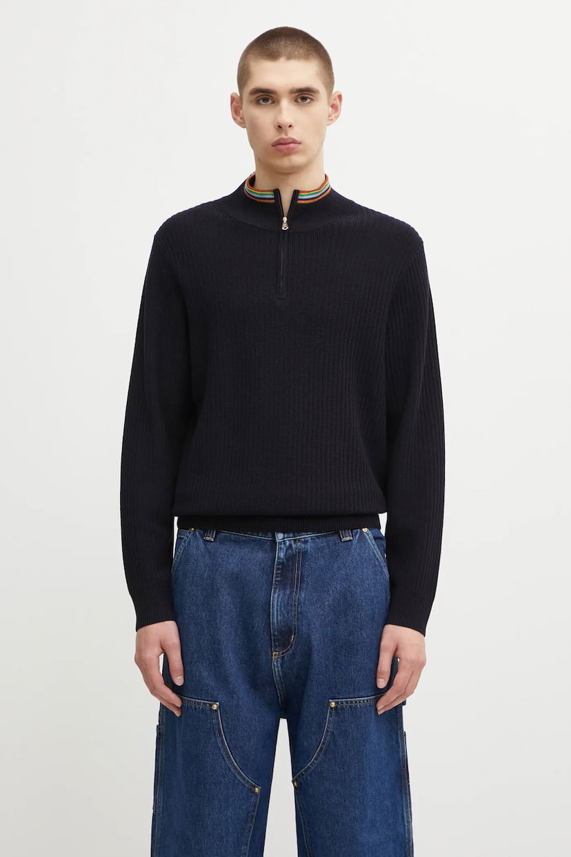 Sweater Paul Smith Paul Smith Wool Half-Zip Sweater Mørkeblå | M1R.548Z.T02825