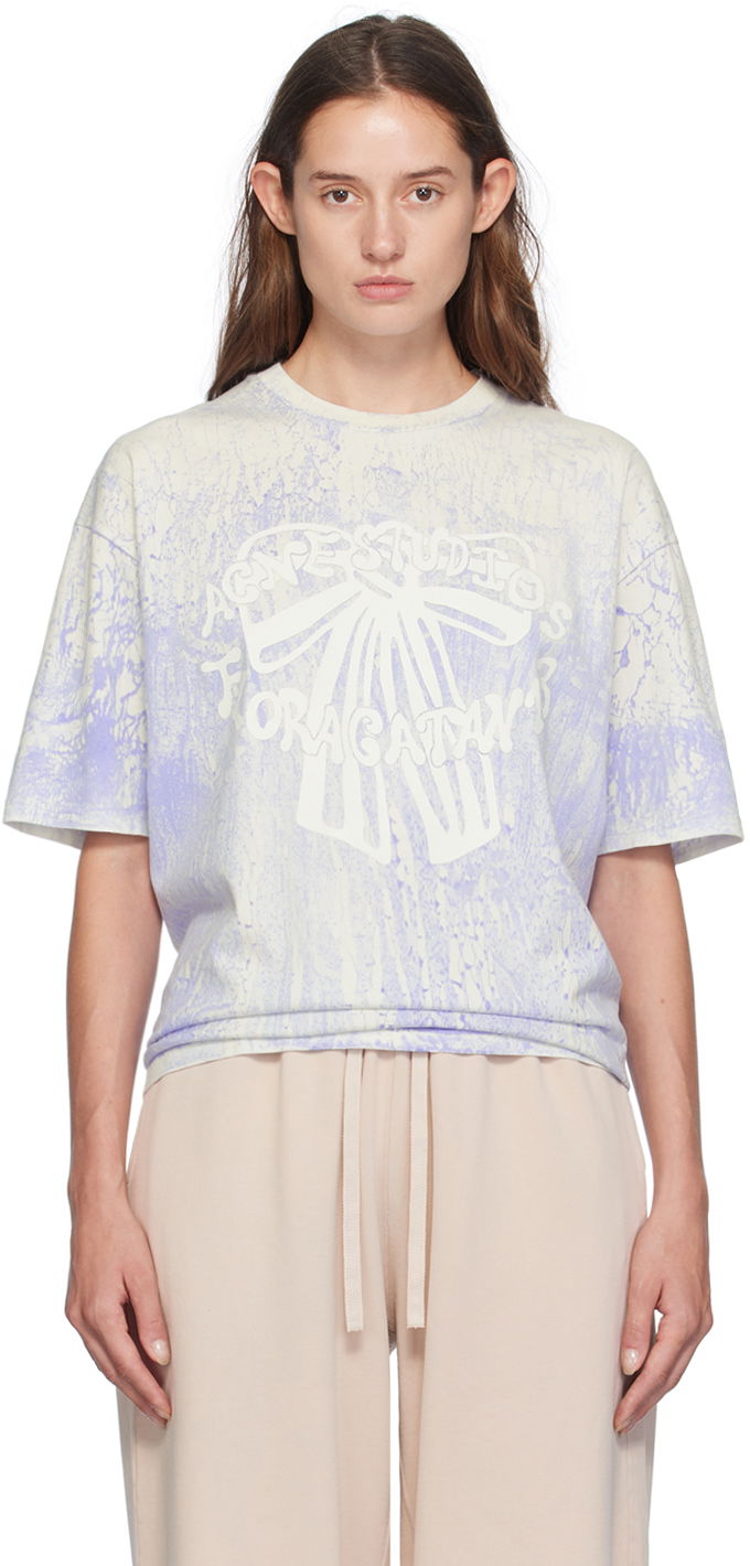 T-shirt Acne Studios Plaster Print T-Shirt Blå | CL0298-, 0