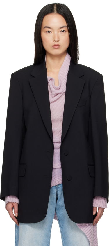 Jakke Dries Van Noten Dries Van Noten Wool & Mohair Blazer Sort | 251-010402-1381, 0