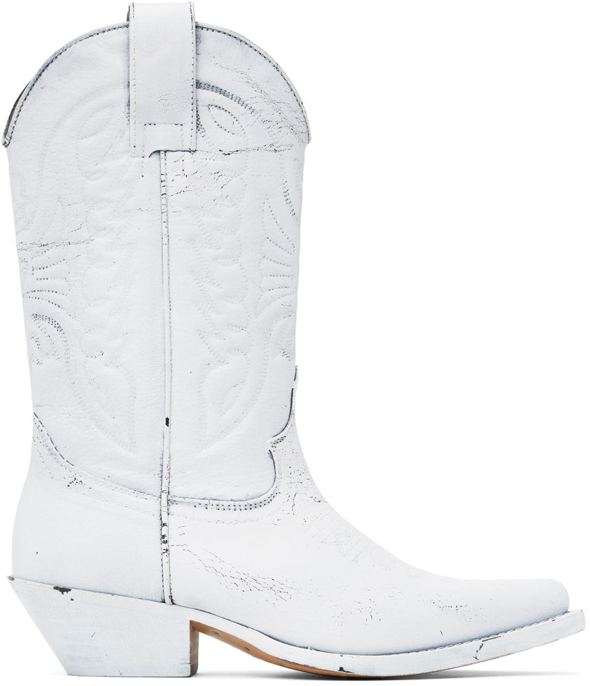 Tøj Maison Margiela MM6 Maison Margiela Painted Cowboy Boots Hvid | S66WW0093 P8299