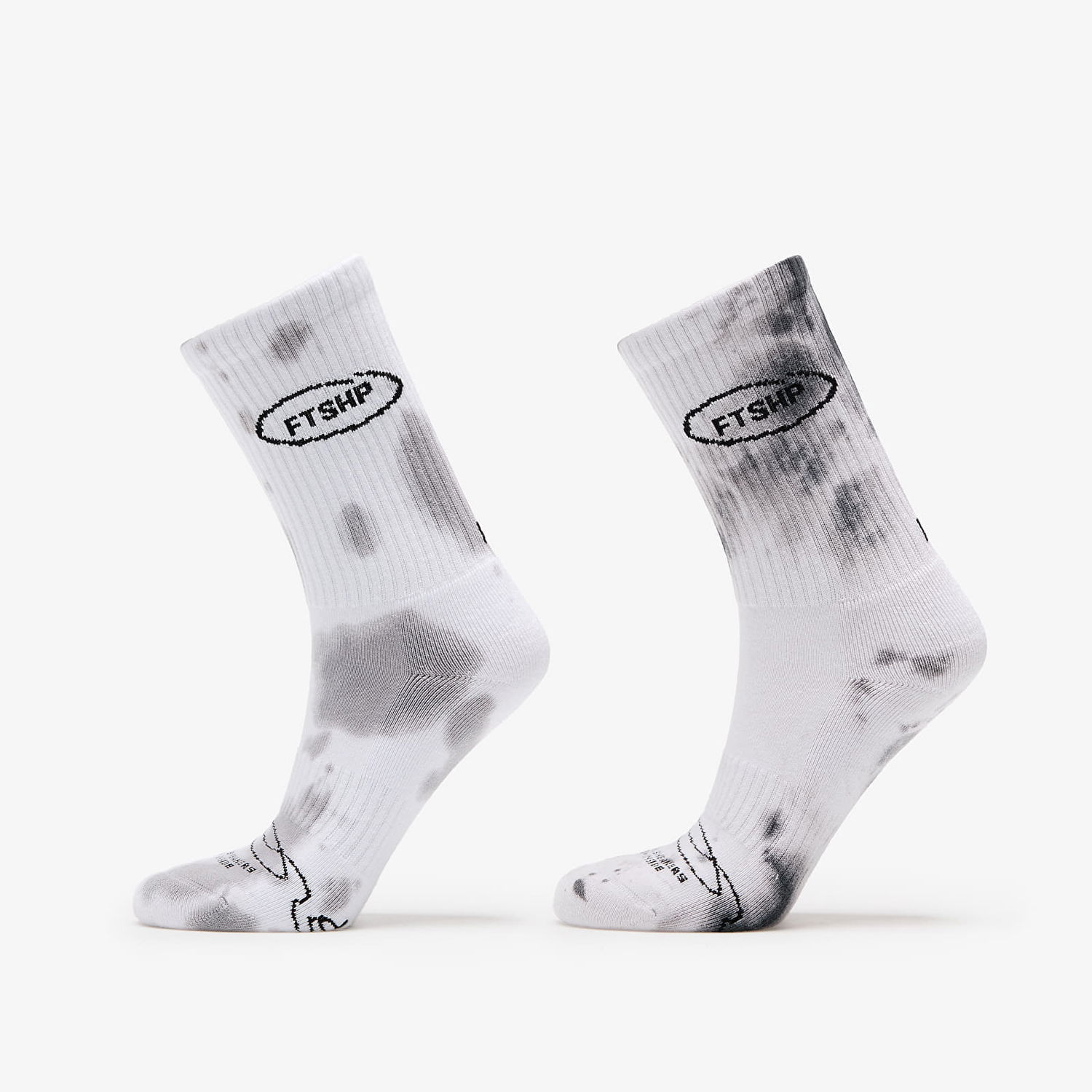 Sokker Footshop Basic Crew Socks 2-Pack Tie Dey Bw Hvid | FTSHP_363, 0