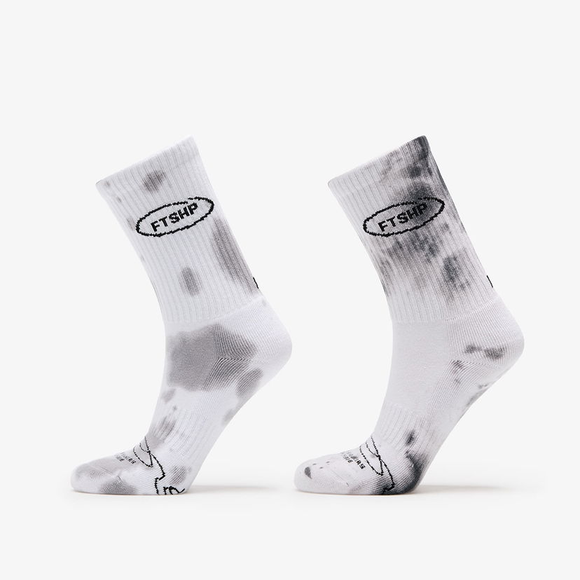 Sokker Footshop Basic Crew Socks 2-Pack Tie Dey Bw Hvid | FTSHP_363