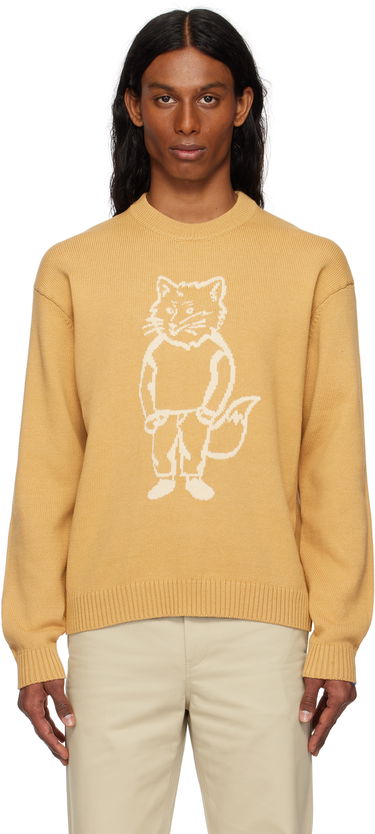 Sweater MAISON KITSUNÉ Maison Kitsuné Dressed Fox Intarsia Sweater Gul | OM00802KT1030, 0