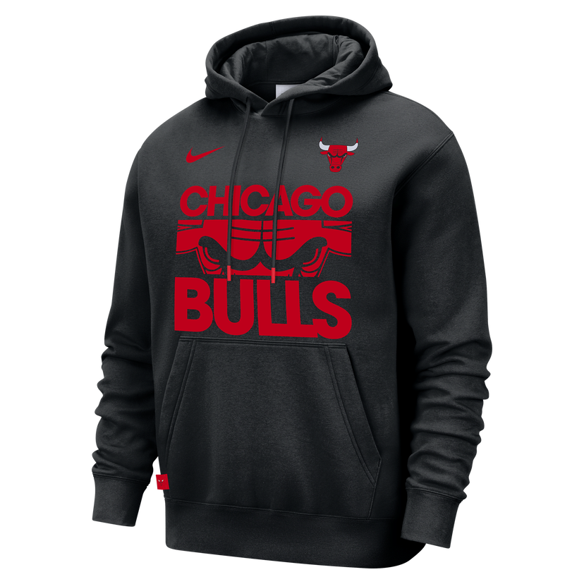Sweatshirt Nike NBA Chicago Bulls Club Courtside Hoodie Sort | FZ7687-010