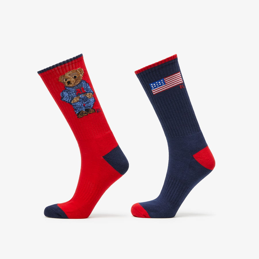 Sokker Polo by Ralph Lauren USA Bear Socks 2 Pairs Flerfarvet | 449874535001, 0
