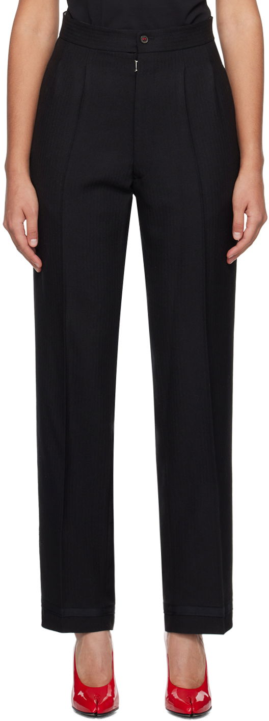 Bukser Maison Margiela Creased Formal Trousers Sort | SI0KA0005 S60307