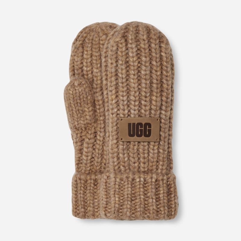 Handsker UGG UGG® Chunky Knit Mittens Brun | 100030-CAM, 0