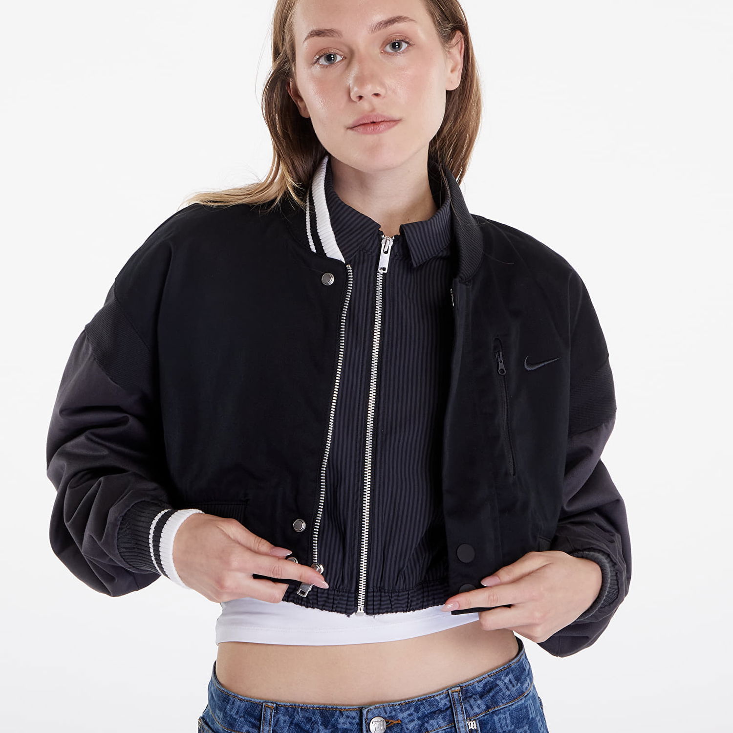 Bomberjakke Nike Sportswear Canvas Destroyer Jacket Sort | FN2314-010, 1