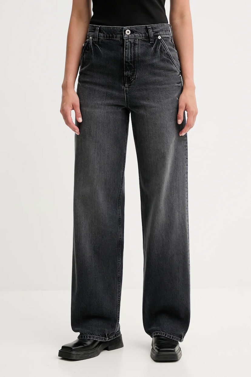 Jeans KENZO Kenzo x Futura High-Waisted Wide-Leg Jeans Sort | FF62DP2356C8