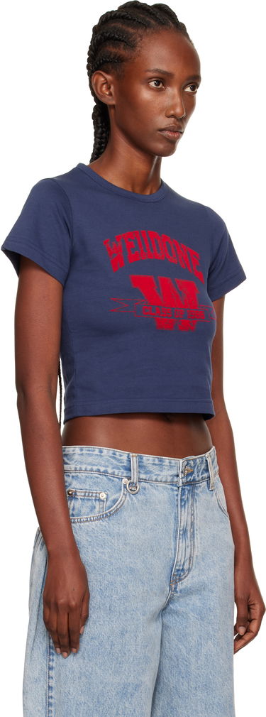 Crop top We11done We11done Slim-Fit Crop T-Shirt Blå | WD-TT2-25-749-W-NV, 1