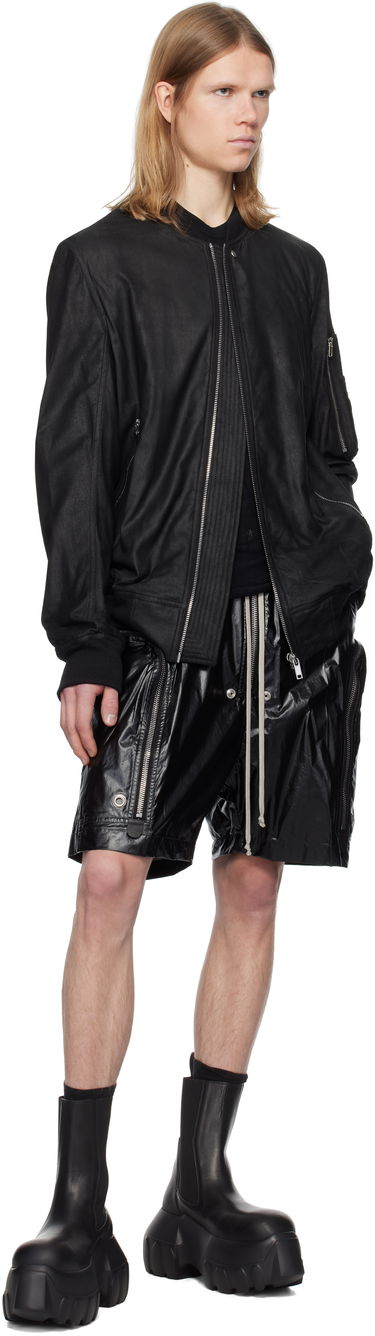 Bomberjakke Rick Owens Rick Owens Hollywood Classic Flight Leather Jacket Sort | RU01E5778 LBA, 3