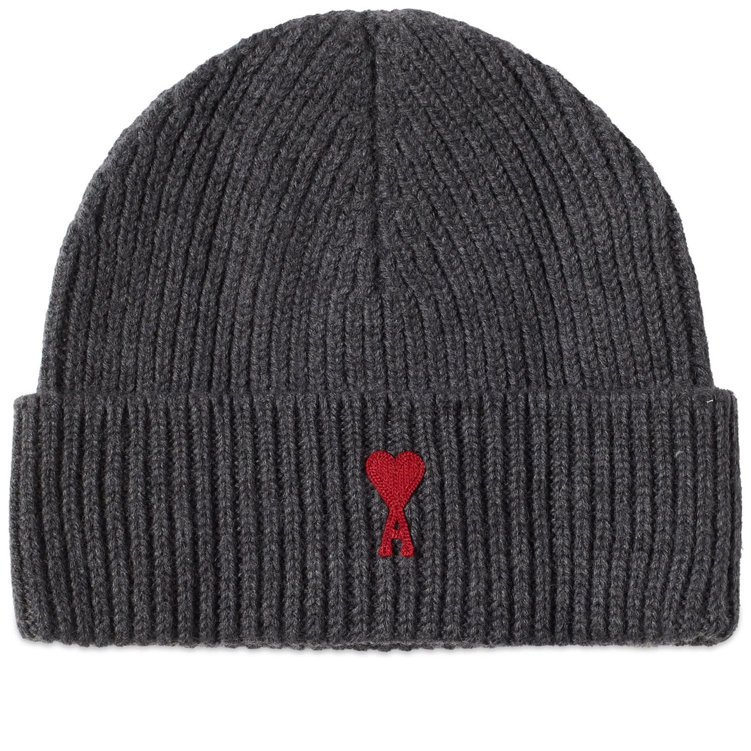 Beanie AMI Paris A Heart Logo Beanie Grå | BFUHA106-018-084, 0