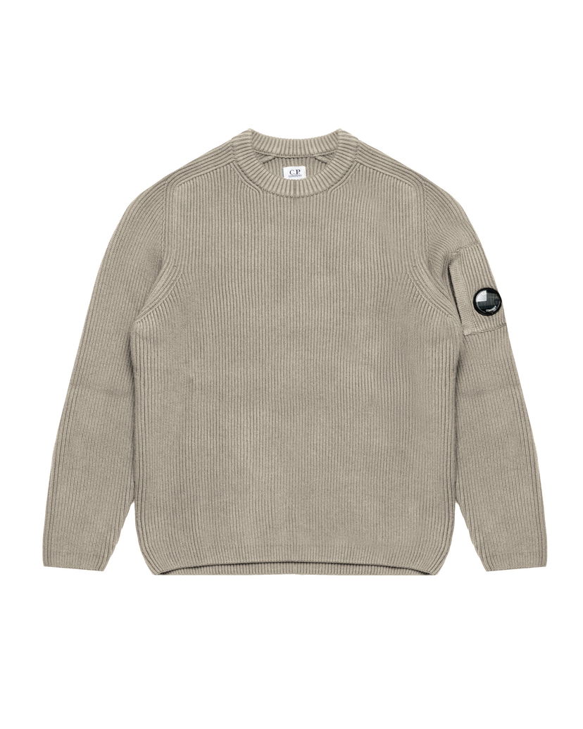Sweater C.P. Company Ribbed Crew Neck Knit Beige | 19CMKN017A005558G-356