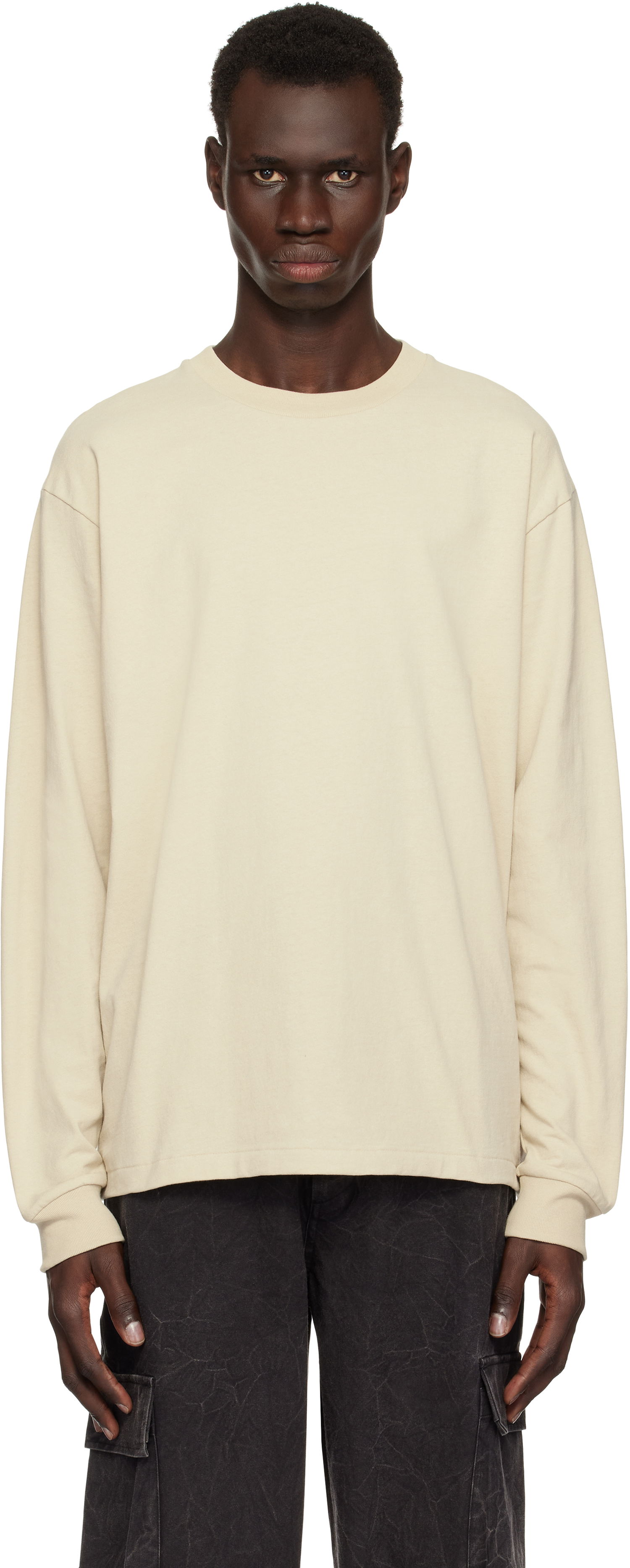 Sweater John Elliott John Elliott University Long Sleeve T-Shirt Beige | A189M6433A, 0