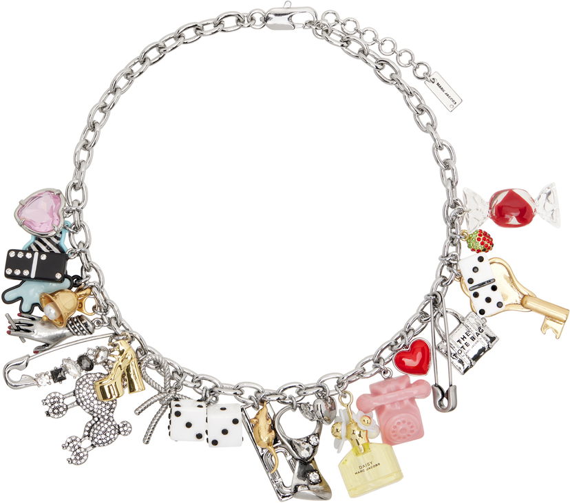 Halskæde Marc Jacobs Marc Jacobs 'The Sticker Charm Statement' Necklace Metalisk | 2S5JNC001J61