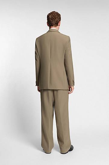 Jakke BOSS Relaxed-fit double-breasted blazer in stretch fabric Beige | 50551531, 1