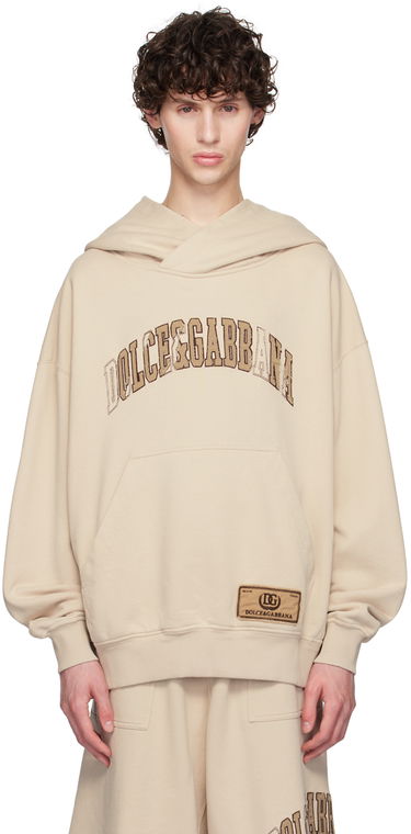 Sweatshirt Dolce & Gabbana Embroidered Logo Hoodie Beige | G9AKPZG7NQI, 0