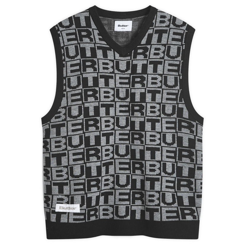 Vest Butter Goods Goods Tiles Knitted Vest Black Sort | BG243300-BLK