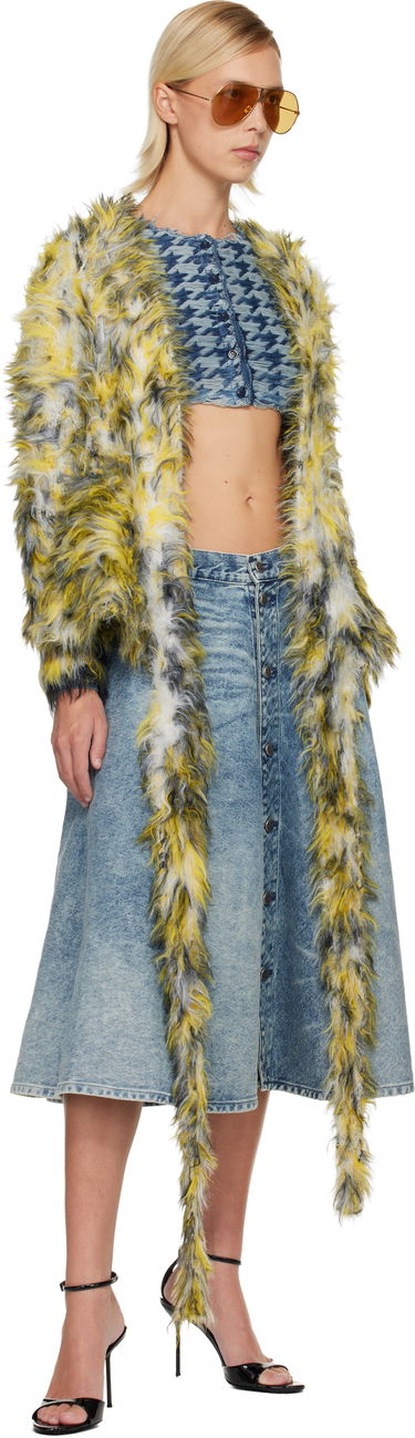 Sweater Diesel M-Hella Textured Houndstooth Cropped Cardigan Flerfarvet | A21445 0EGCA, 3